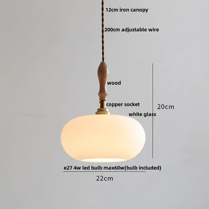 Minimalist white ceramic led pendant lamp dining room warm glow