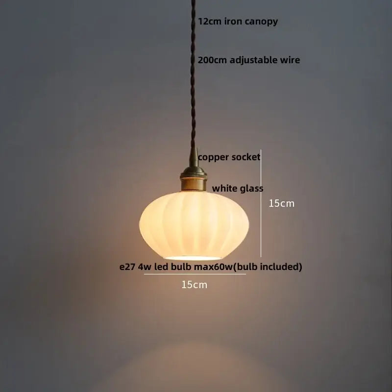 Minimalist white ceramic led pendant lamp dining room warm glow