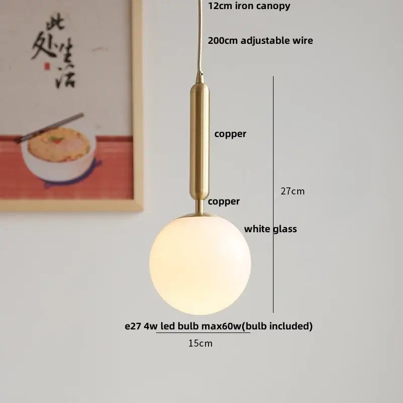 Minimalist white ceramic led pendant lamp dining room warm glow