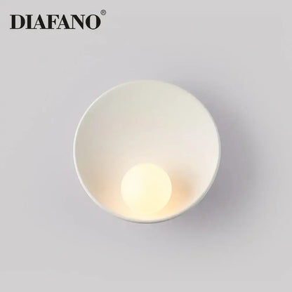 Minimalist white ceramic led wall sconce bedroom lighting