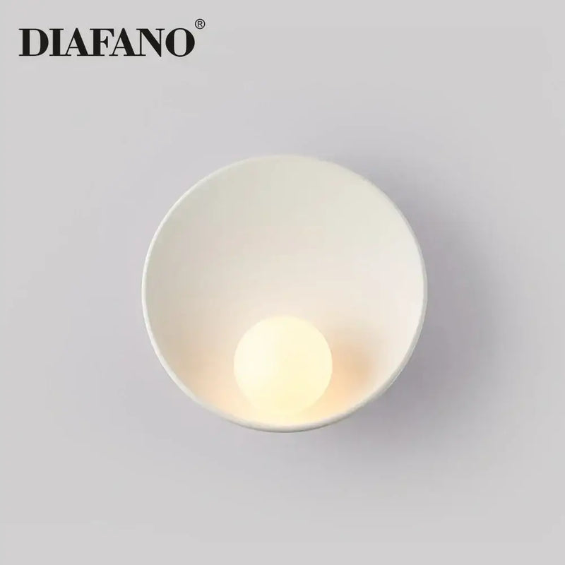 Minimalist white ceramic led wall sconce bedroom lighting