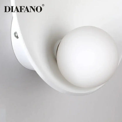 Minimalist white ceramic led wall sconce bedroom lighting