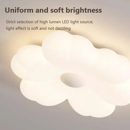 Minimalist white cloud led ceiling light for bedroom decor