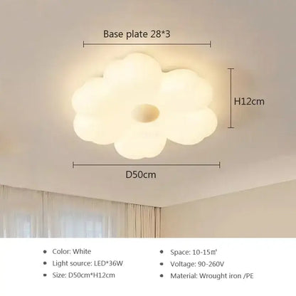 Minimalist white cloud led ceiling light for bedroom decor