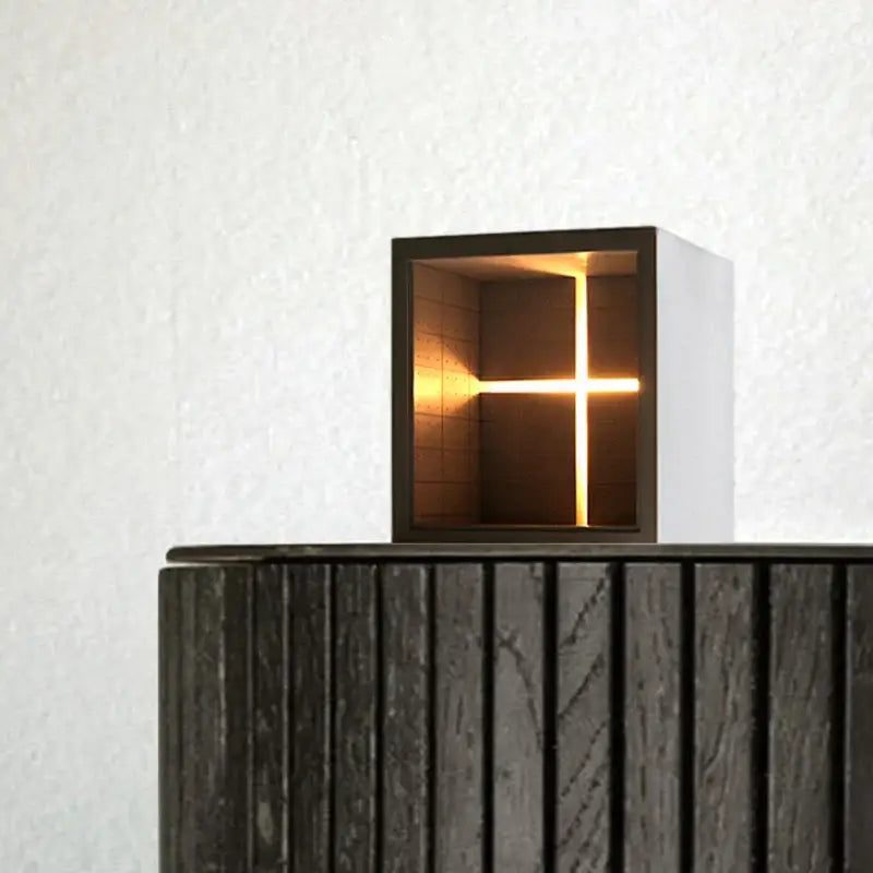 Minimalist white concrete church table lamp bedroom night light