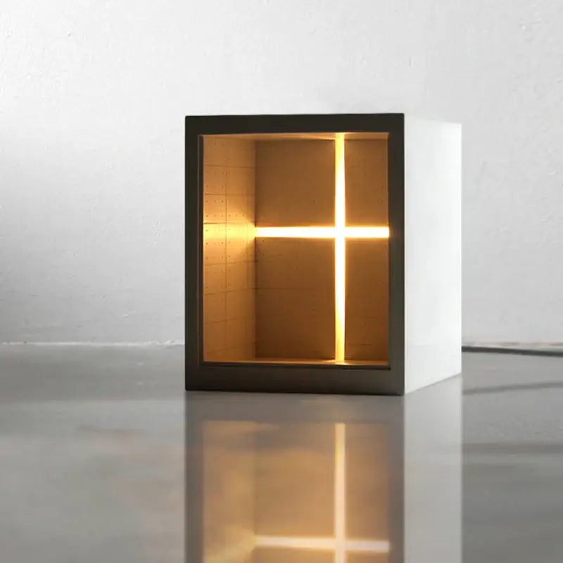 Minimalist white concrete church table lamp bedroom night light