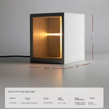 Minimalist white concrete church table lamp bedroom night light