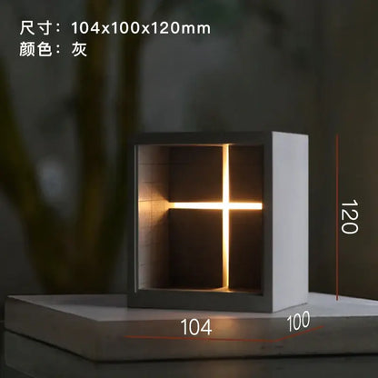 Minimalist white concrete church table lamp bedroom night light
