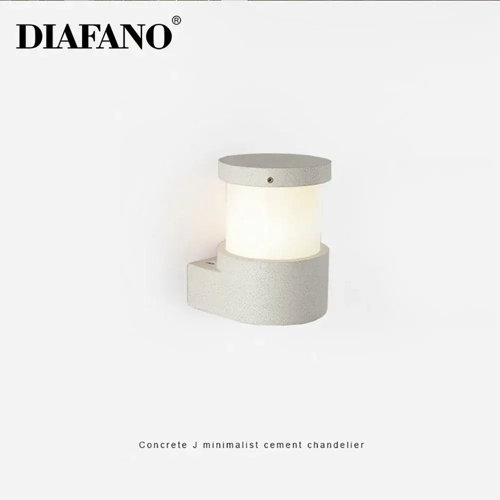 Minimalist white concrete outdoor wall lamp courtyard sconce