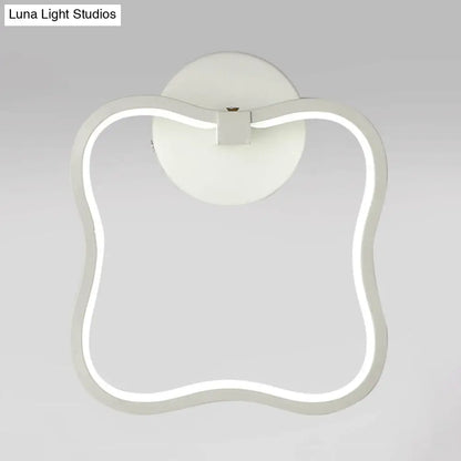 DecorBites™ Minimalist White Curved Square LED Acrylic Wall Sconce - Warm White Lighting