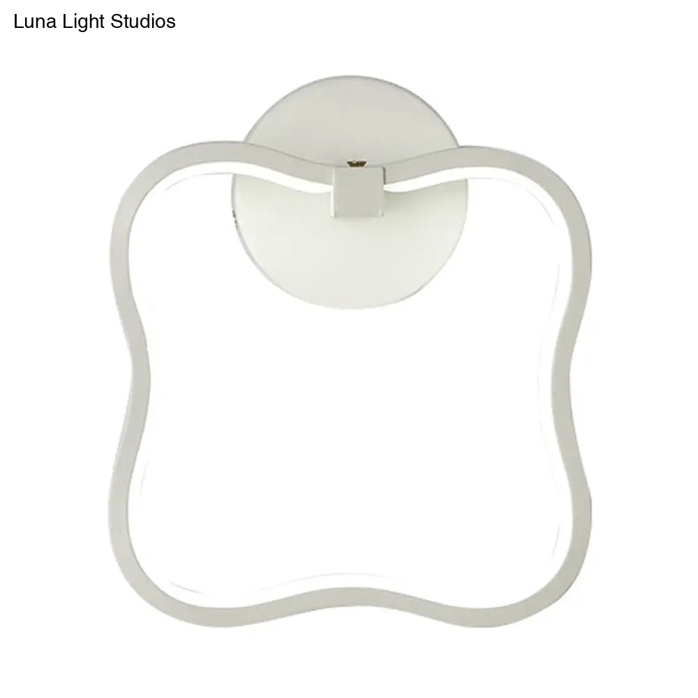 DecorBites™ Minimalist White Curved Square LED Acrylic Wall Sconce - Warm White Lighting