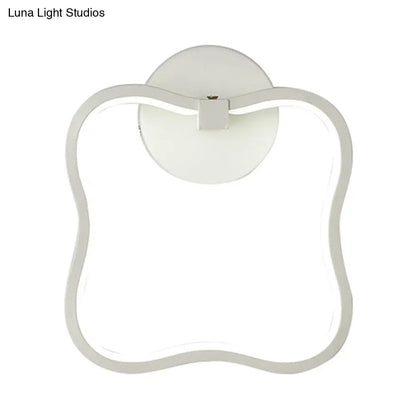 DecorBites™ Minimalist White Curved Square LED Acrylic Wall Sconce - Warm White Lighting