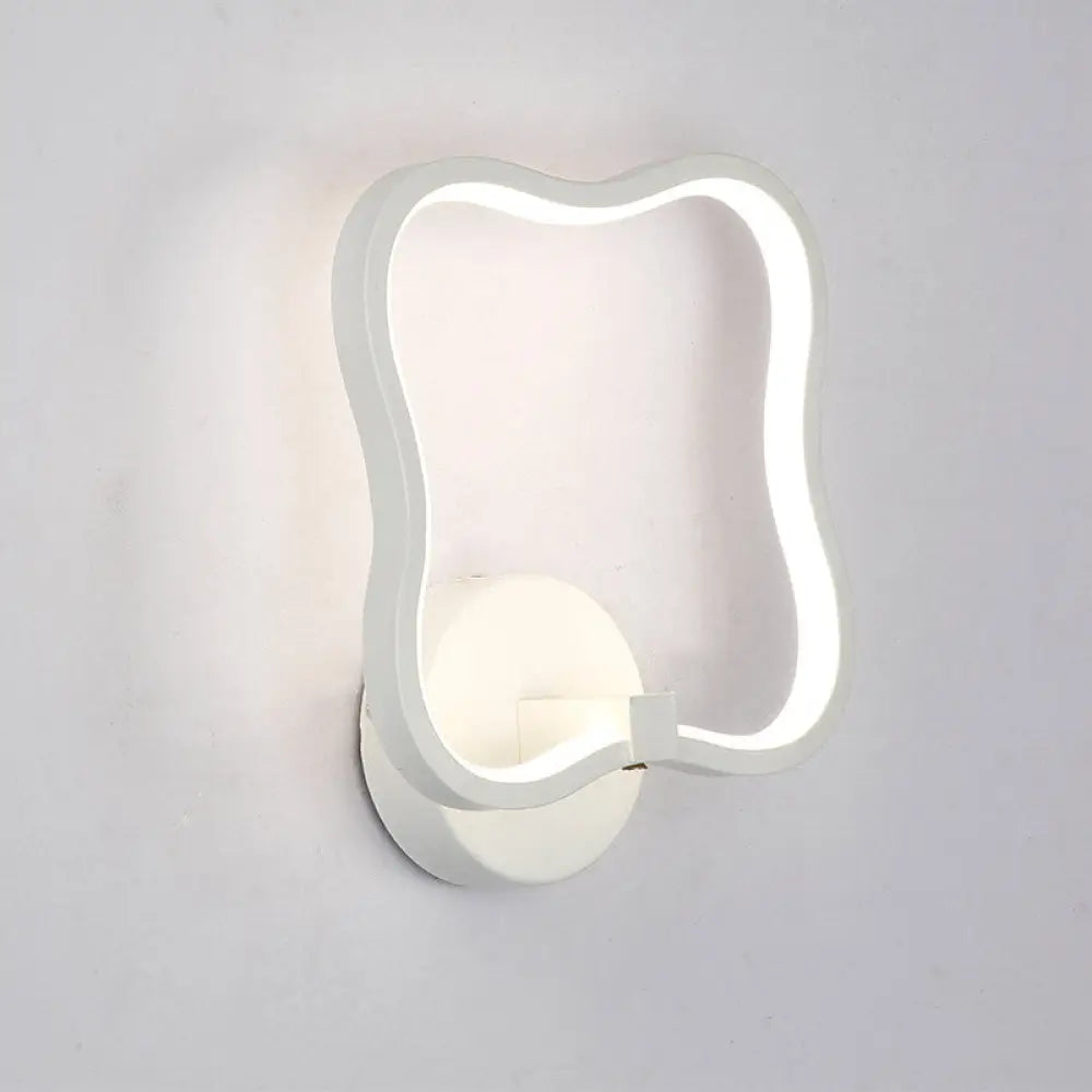 DecorBites™ Minimalist White Curved Square LED Acrylic Wall Sconce - Warm White Lighting