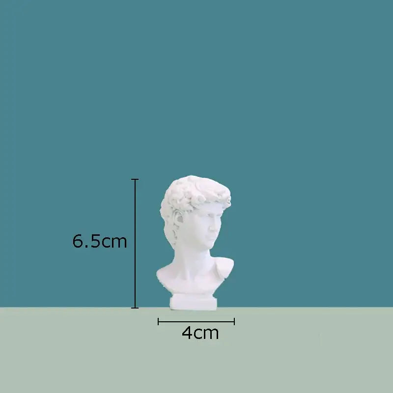 Minimalist white david portrait resin sculpture living room decor