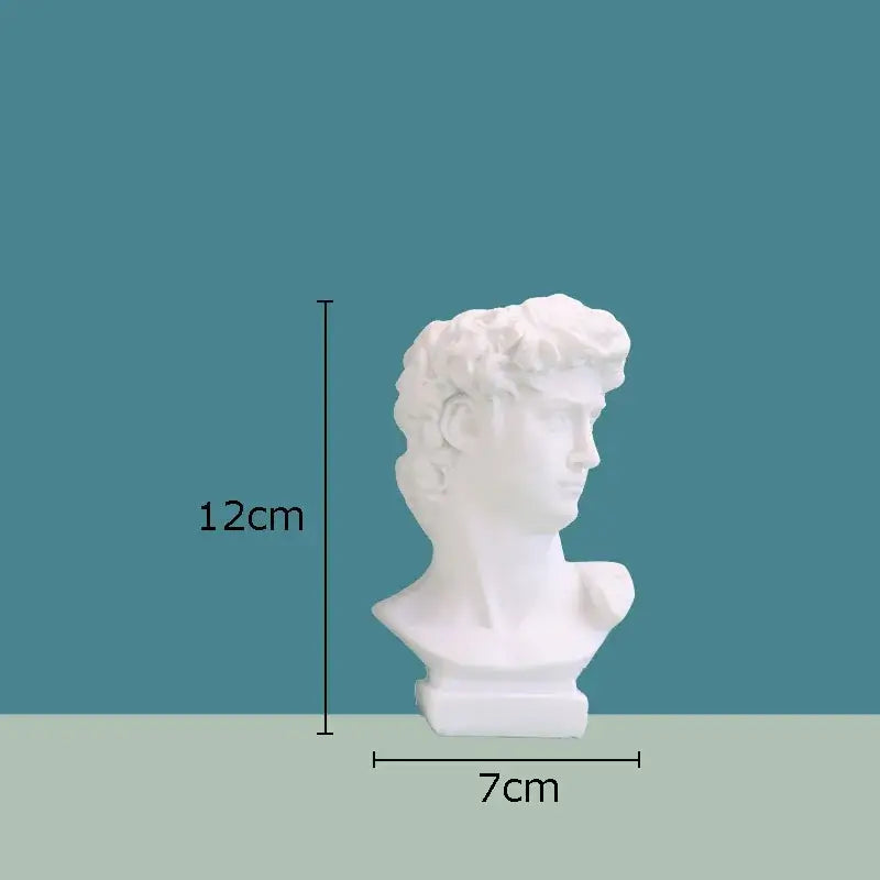 Minimalist white david portrait resin sculpture living room decor
