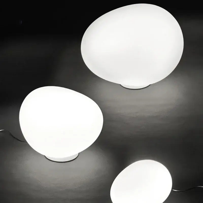 Minimalist white egg glass floor lamp for living room