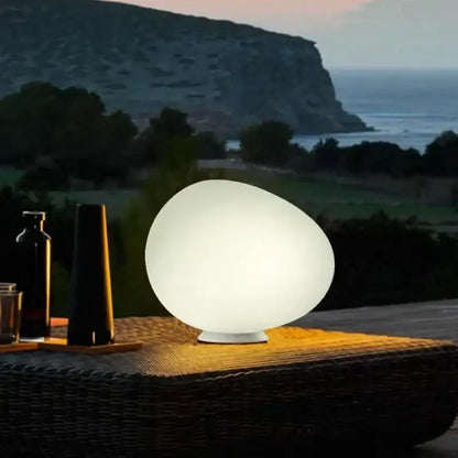 Minimalist white egg glass floor lamp for living room