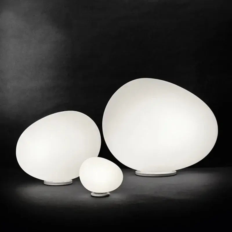 Minimalist white egg glass floor lamp for living room