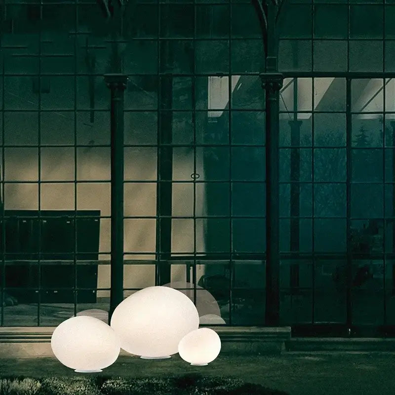 Minimalist white egg glass floor lamp for living room