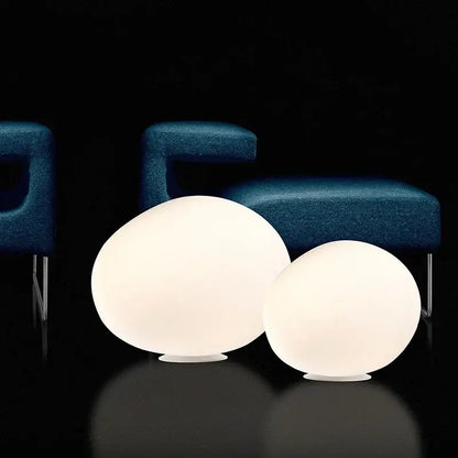 Minimalist white egg glass floor lamp for living room
