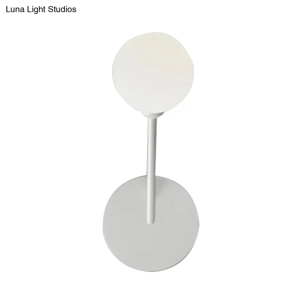 Minimalist white finish frosted glass wall lamp for bedroom 110v-120v