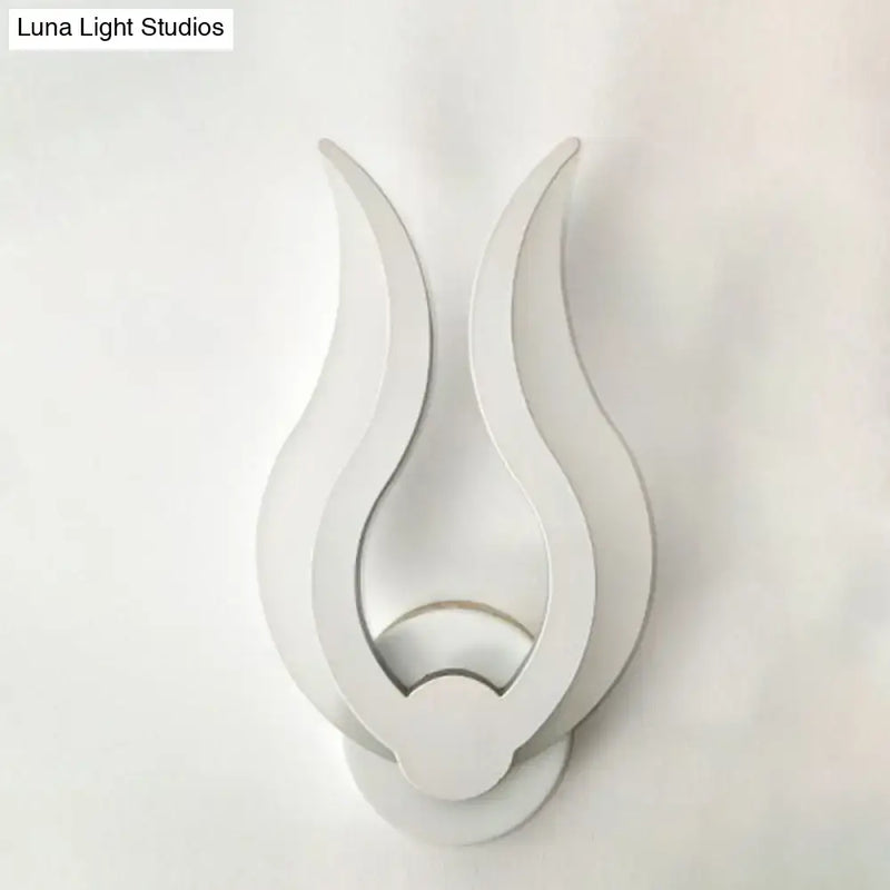 Minimalist white flame wall sconce bedroom led light