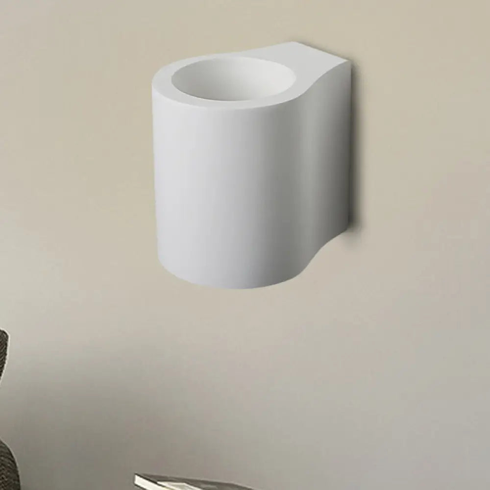 DecorBites™ Minimalist White Flush Wall Sconce - 1 Bulb LED Up-Down Wall Lamp