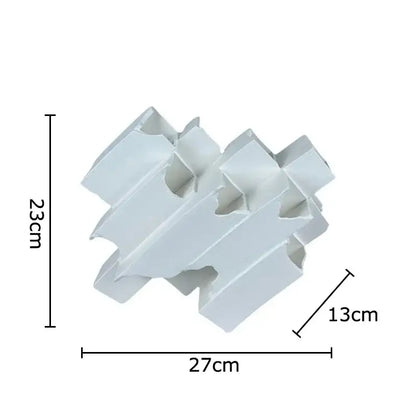 Minimalist white geometric ceramic desk ornament living room sculpture