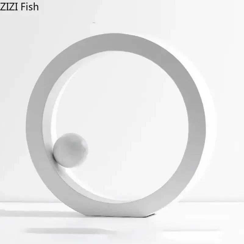 Minimalist white geometric circle desk ornament office decor