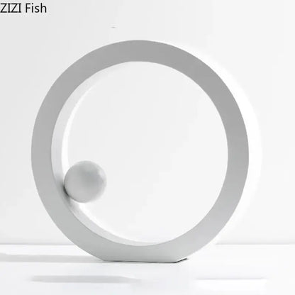 Minimalist white geometric circle desk ornament office decor