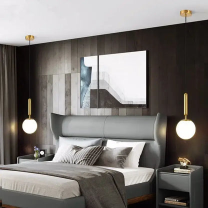Minimalist white glass ball pendant light – dining room fixture