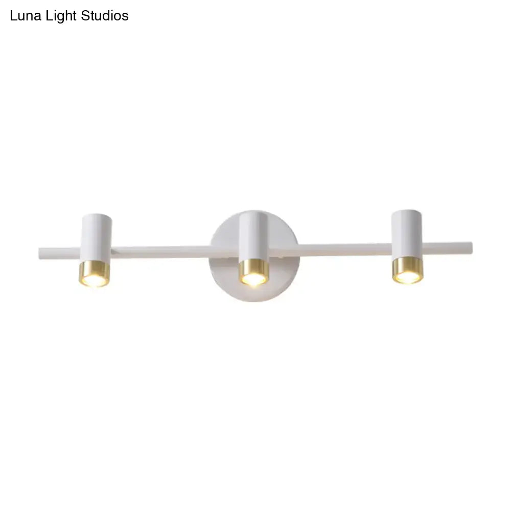 Minimalist white & gold 3-arm vanity lamp for bathroom light type