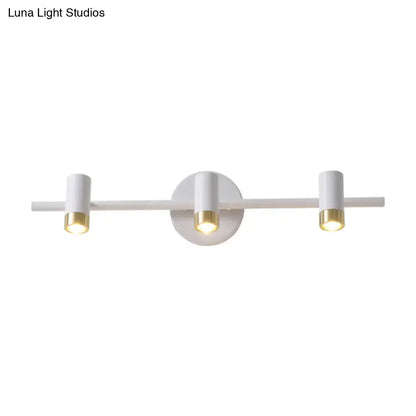 Minimalist white & gold 3-arm vanity lamp for bathroom light type