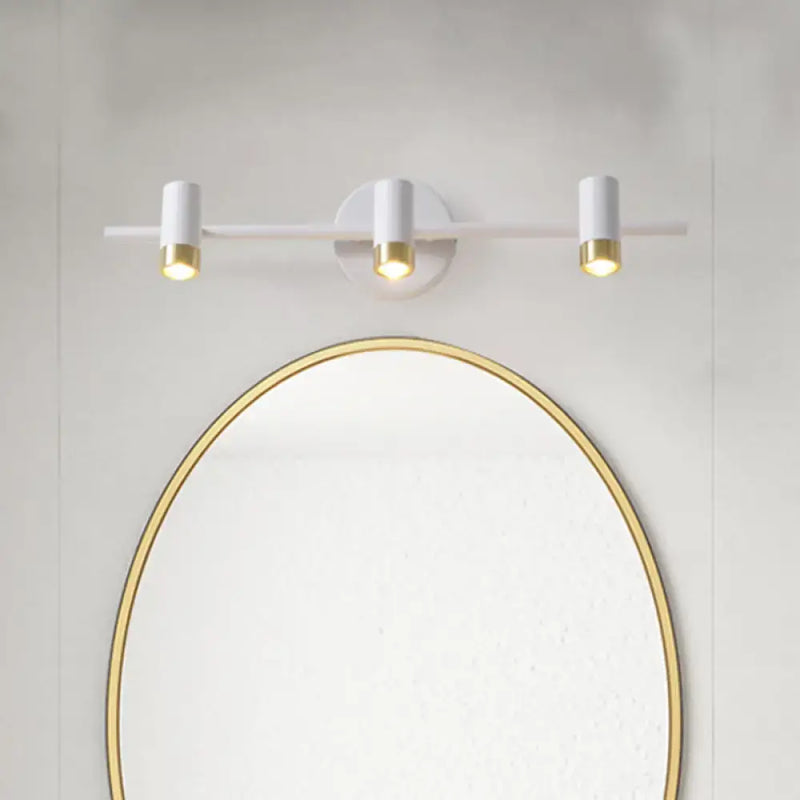 Minimalist white & gold 3-arm vanity lamp for bathroom light type