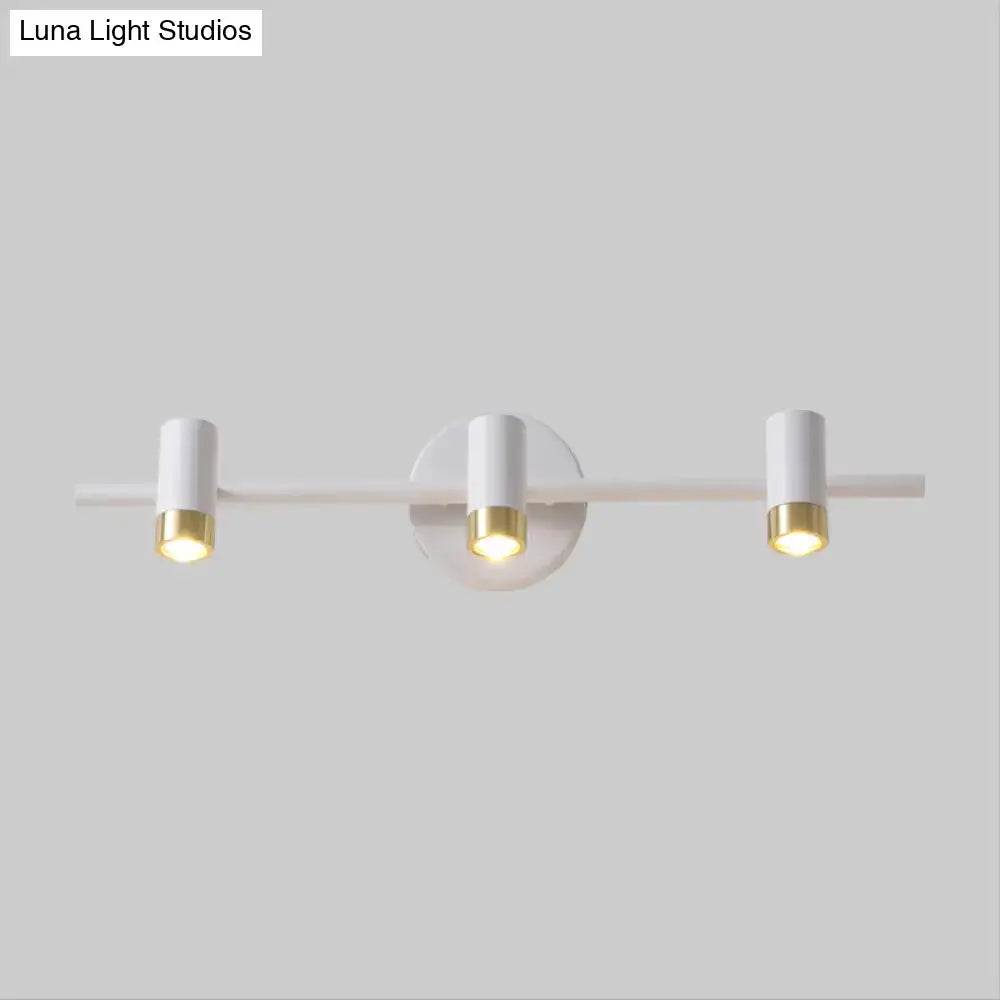 Minimalist white & gold 3-arm vanity lamp for bathroom light type