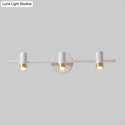 Minimalist white & gold 3-arm vanity lamp for bathroom light type