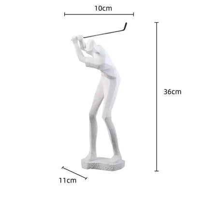 Minimalist white golf sculpture resin figurines living room decor