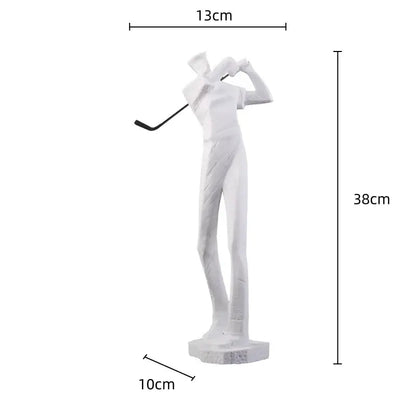Minimalist white golf sculpture resin figurines living room decor