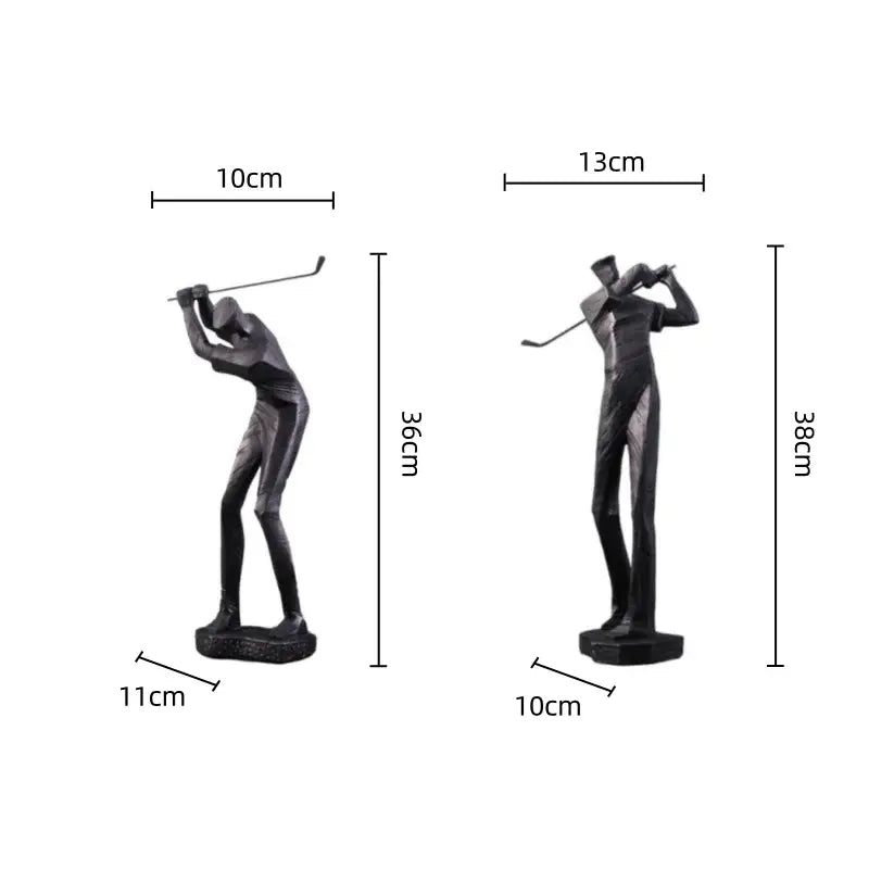 Minimalist white golf sculpture resin figurines living room decor