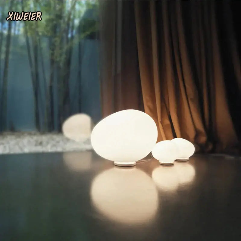 Minimalist white goose egg led floor lamp bedroom decor