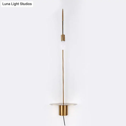 Minimalist white gooseneck wall sconce with shelf bedroom wall light