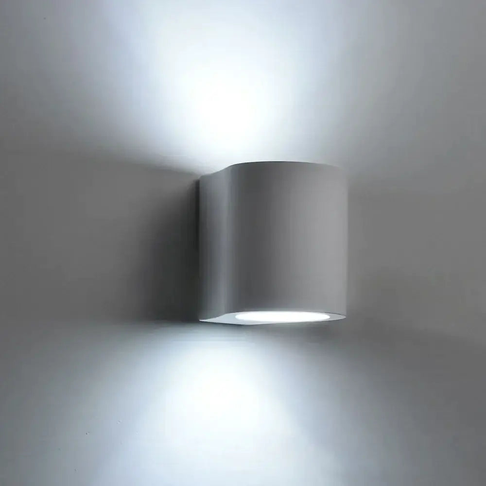 Minimalist white & gray gypsum wall lamp for living room diffused light