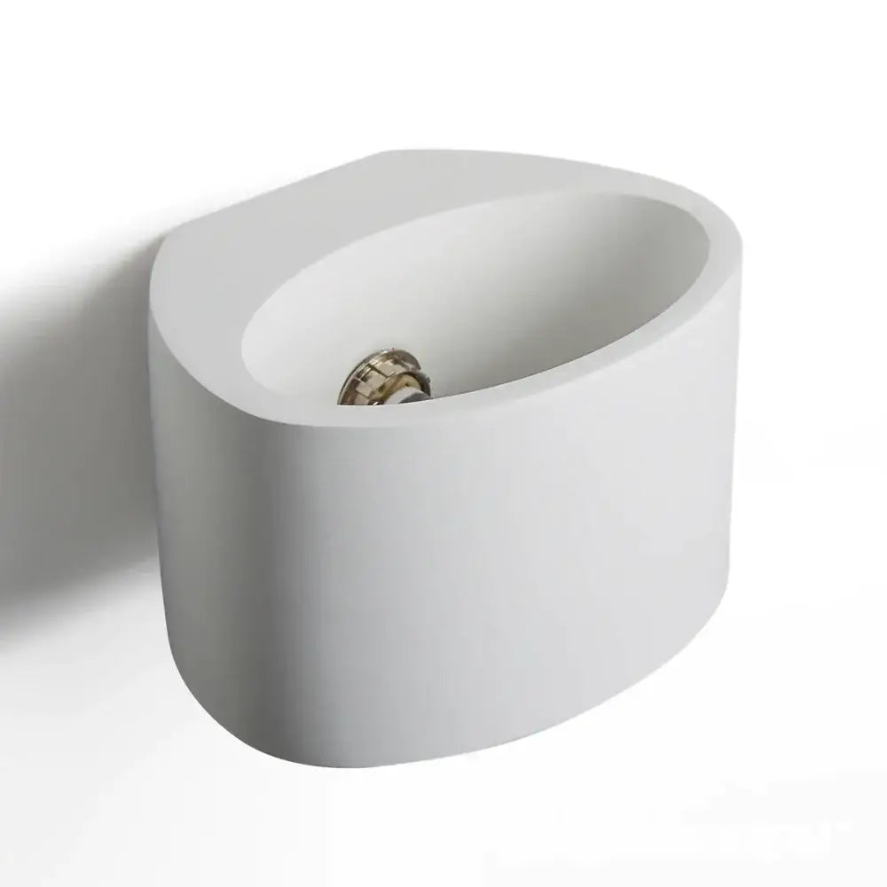 Minimalist white & gray gypsum wall lamp for living room diffused light