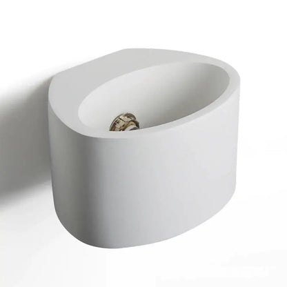 Minimalist white & gray gypsum wall lamp for living room diffused light
