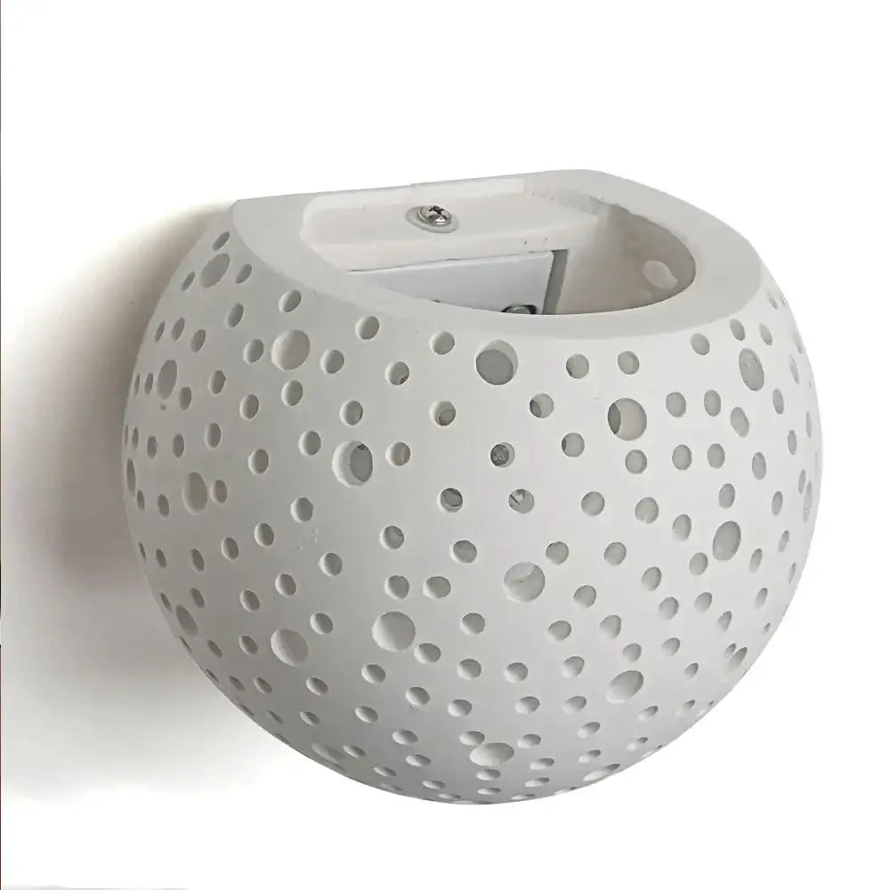 Minimalist white & gray gypsum wall lamp for living room diffused light