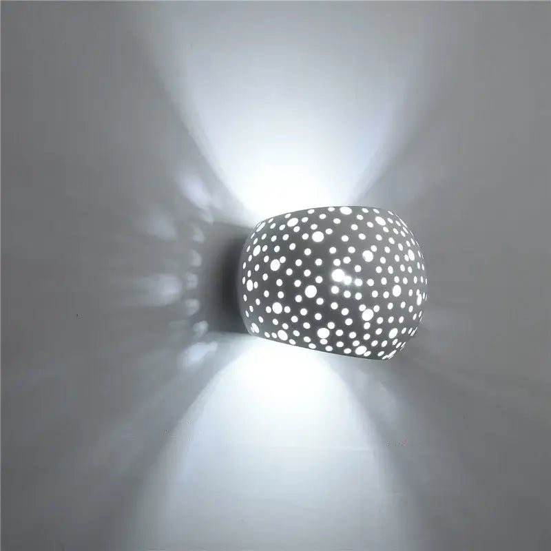 Minimalist white & gray gypsum wall lamp for living room diffused light