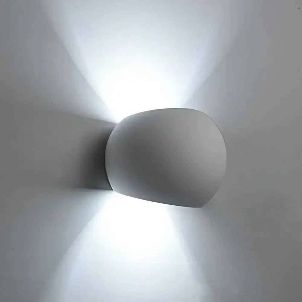 Minimalist white & gray gypsum wall lamp for living room diffused light