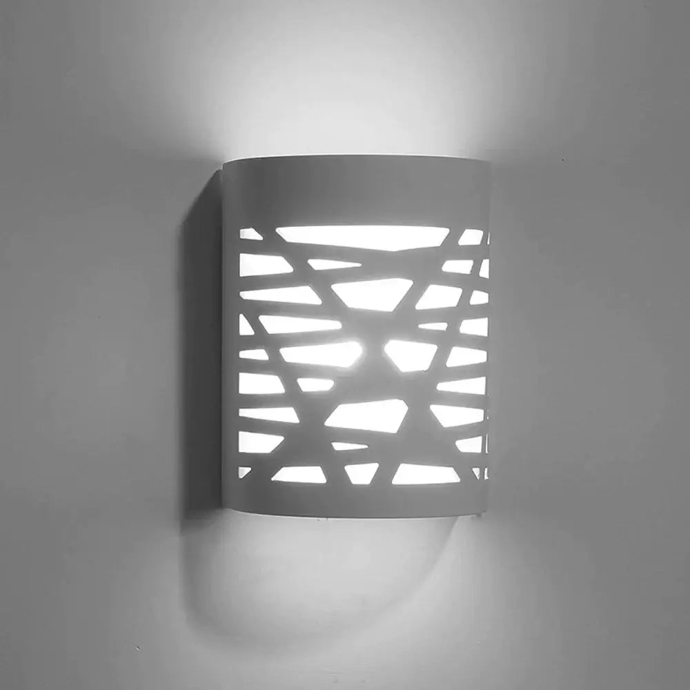 Minimalist white & gray gypsum wall lamp for living room diffused light
