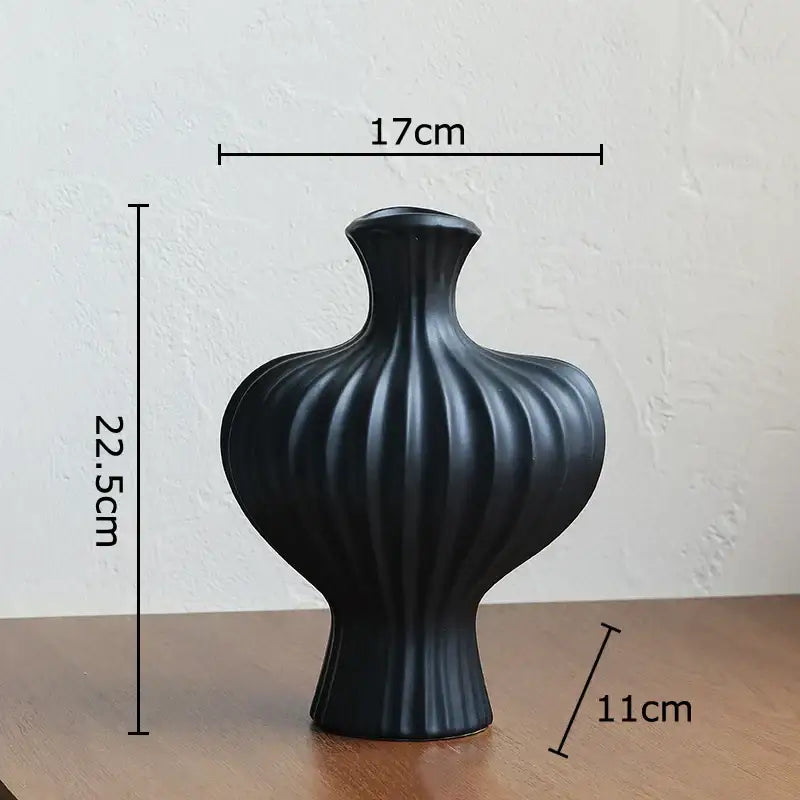 Minimalist white heart shape ceramic vase living room decor