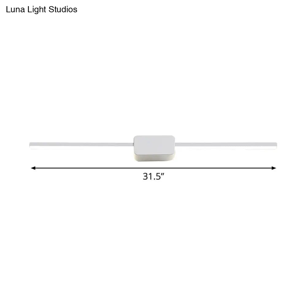 DecorBites™ Minimalist White Iron Wall Sconce - LED Vanity Light in Warm/White - 16/ 23.5/ 31.5 Inches Long